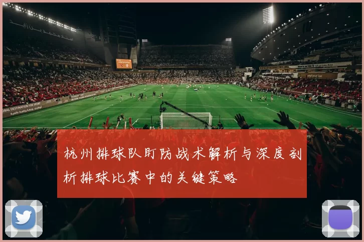 杭州排球队盯防战术解析与深度剖析排球比赛中的关键策略